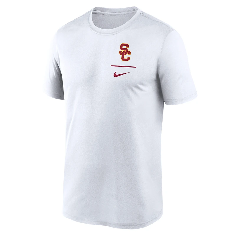 T-shirt Nike blanc USC Trojans pour homme avec logo principal et légende