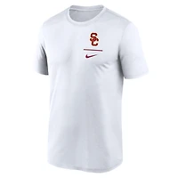 T-shirt Nike blanc USC Trojans pour homme avec logo principal et légende
