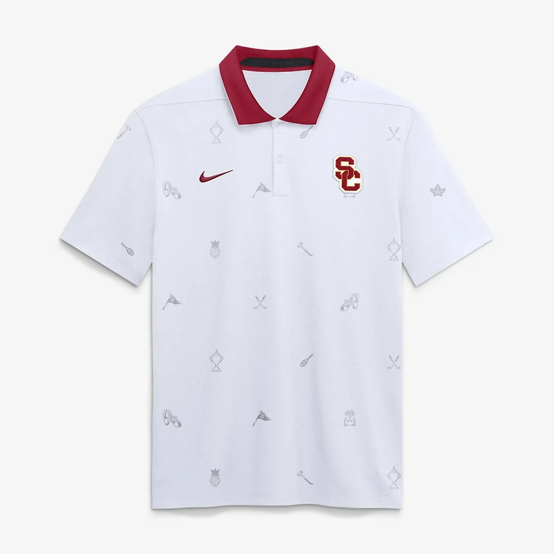 Men's Nike White USC Trojans Vapor Pattern Dri-FIT Polo