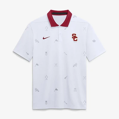 Men's Nike White USC Trojans Vapor Pattern Dri-FIT Polo