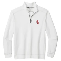 Veste Tommy Bahama blanche pour homme USC Trojans Montego Bay à demi-zip