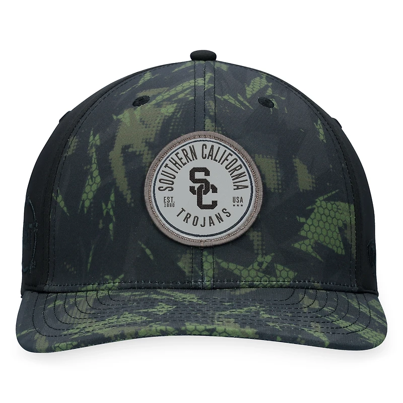 Casquette flexible de rendu camouflage Top of the World pour hommes, noire, USC Trojans OHT, appréciation militaire