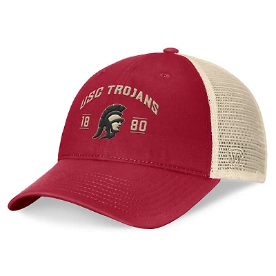 Casquette réglable Top of the World Cardinal USC Trojans Heritage Waylon Trucker pour hommes