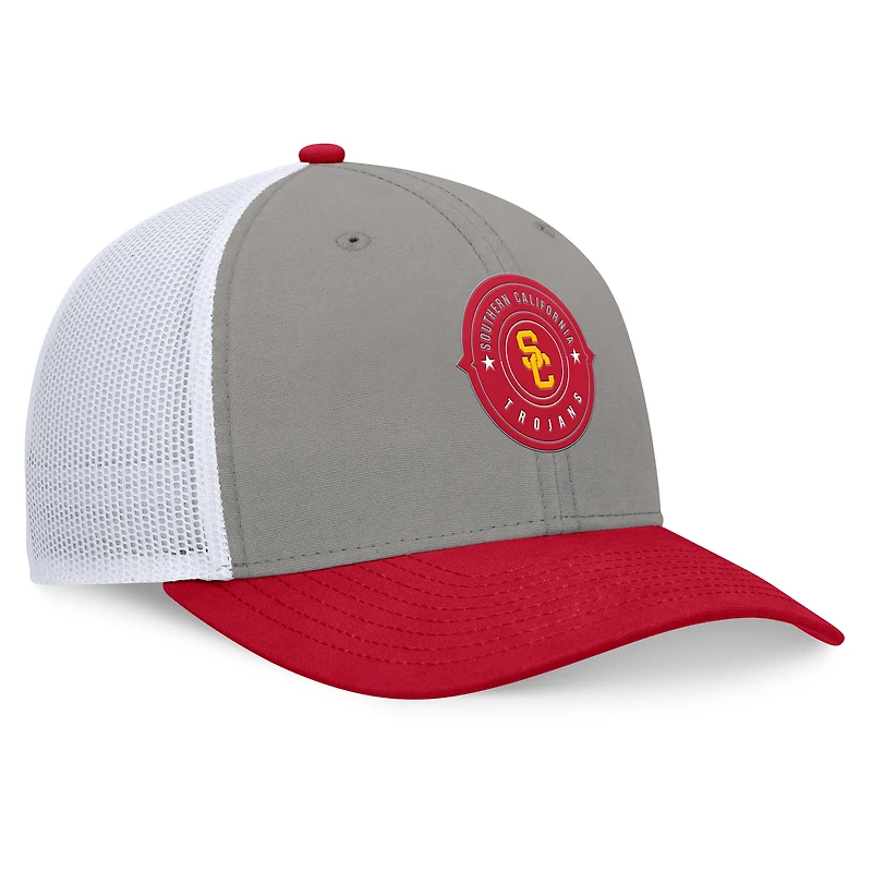 Men's Top of the World Gray/Cardinal USC Trojans Rob Trucker Adjustable Hat