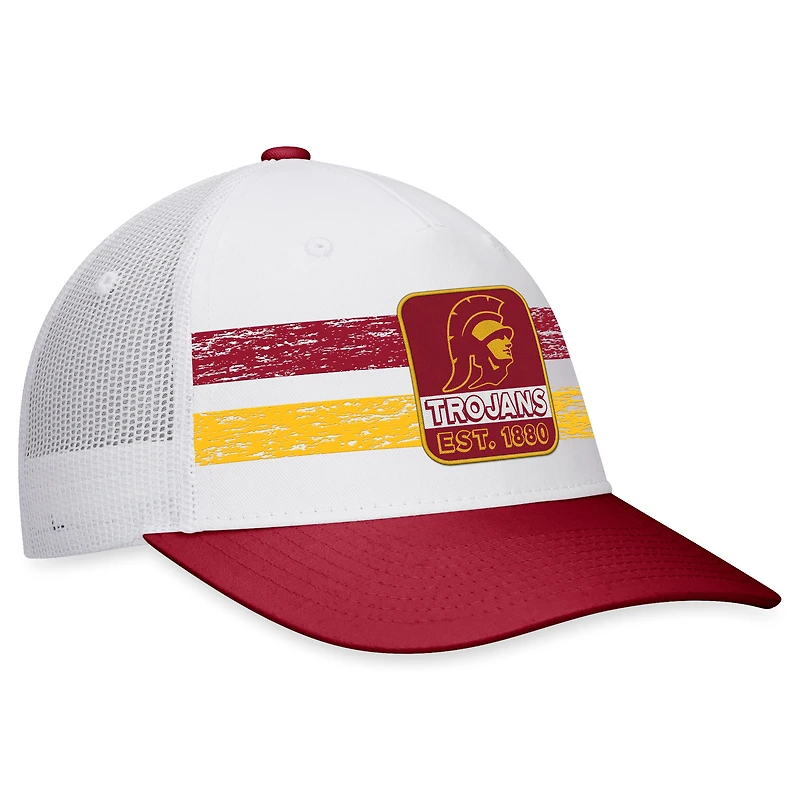 Casquette Top of the World White/Cardinal USC Trojans Retro Fade Snapback pour homme