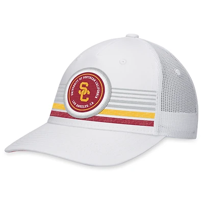 Top of the World White USC Trojans Top Trace Trucker Snapback Hat pour homme