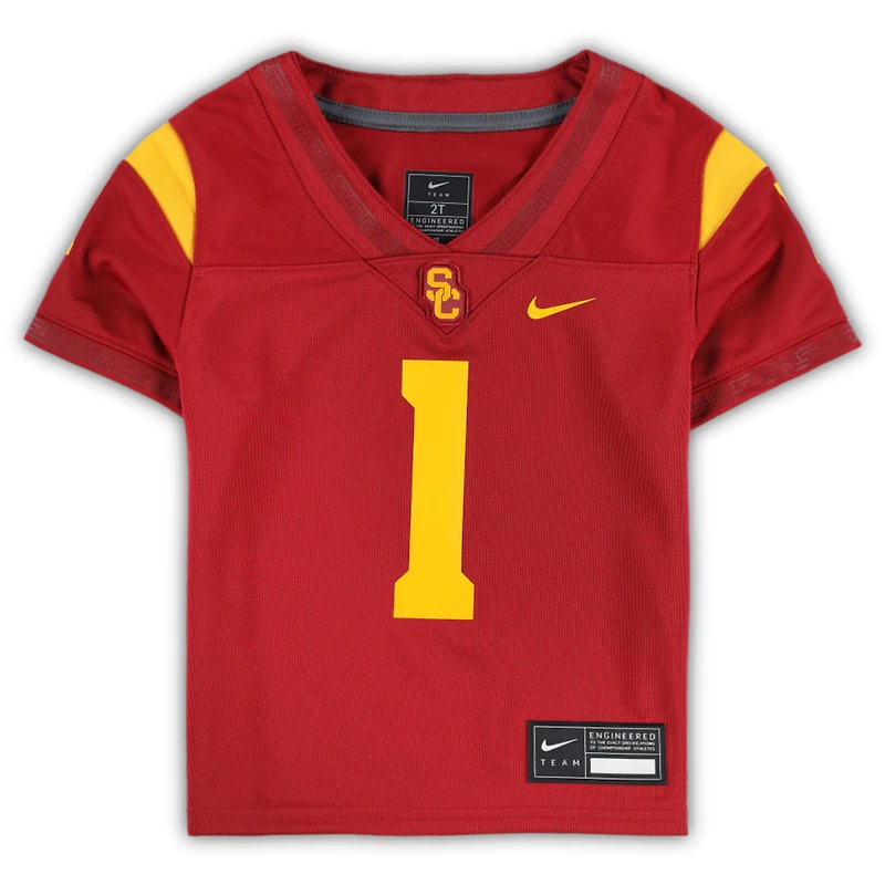 Maillot de football intouchable Nike #1 Cardinal USC Trojans pour tout-petit