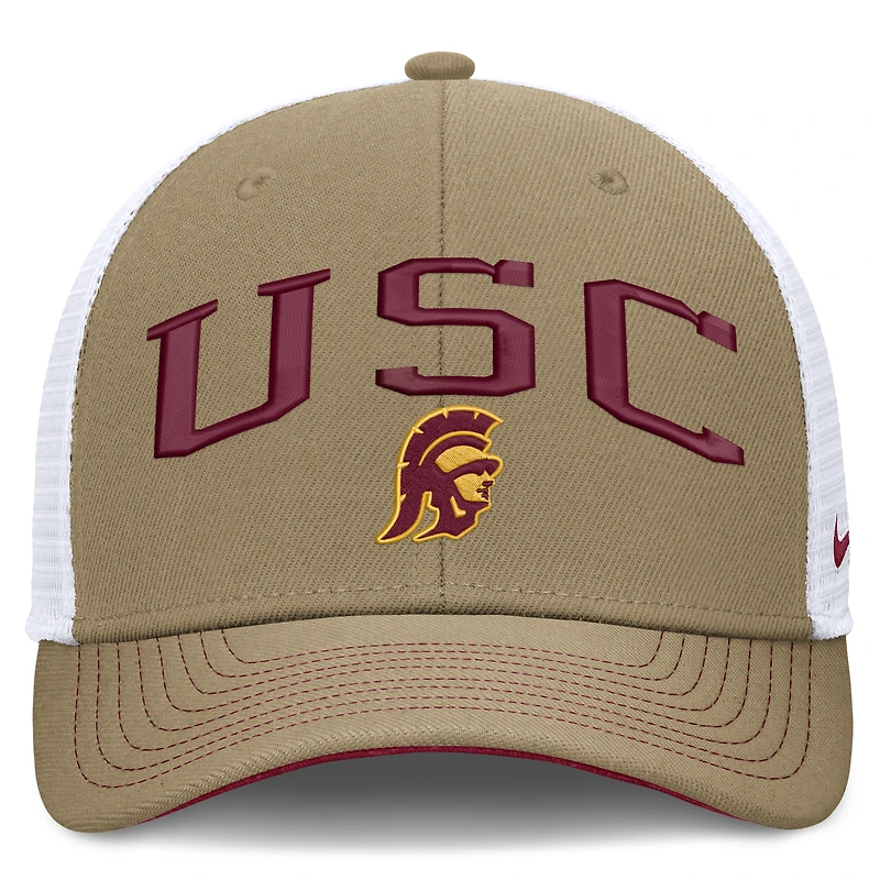 Casquette trucker unisexe Nike beige/cramoisi USC Trojans Primetime à arche réglable