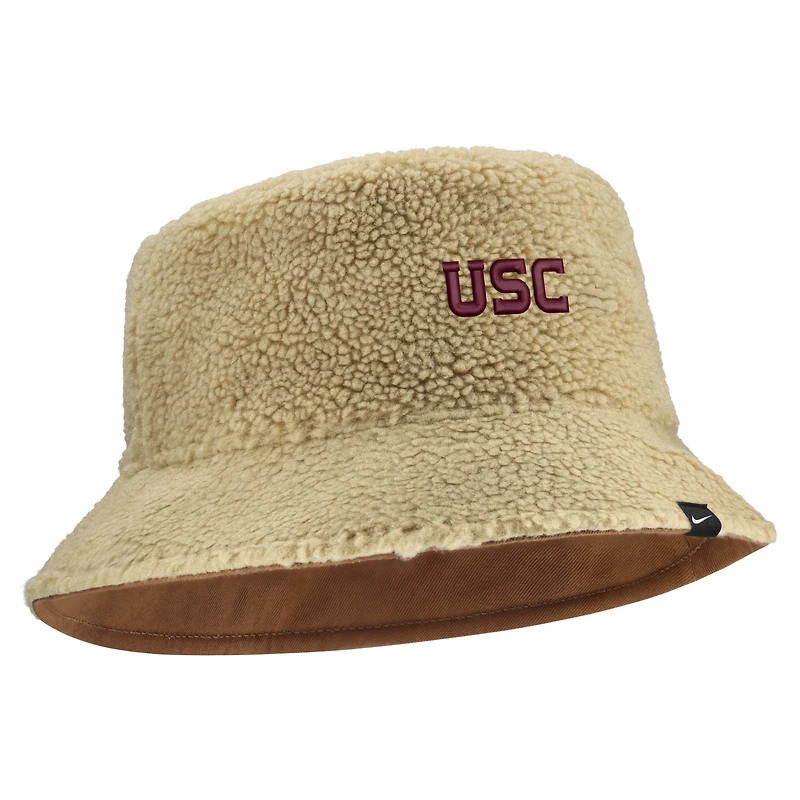 Unisex Nike Beige/Tan USC Trojans Campus Prep Script Reversible Bucket Hat