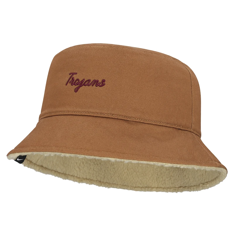 Bob réversible unisexe Nike beige/marron USC Trojans Campus Prep Script