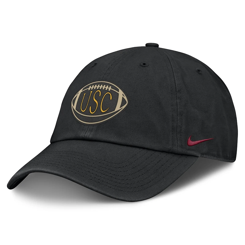 Casquette unisexe Nike noire USC Trojans Campus Prep Football Club ajustable