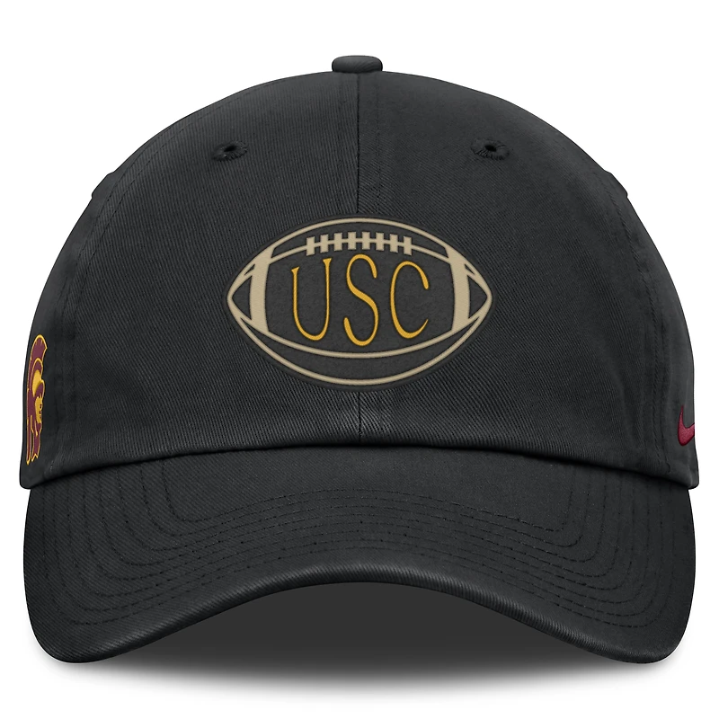 Casquette unisexe Nike noire USC Trojans Campus Prep Football Club ajustable