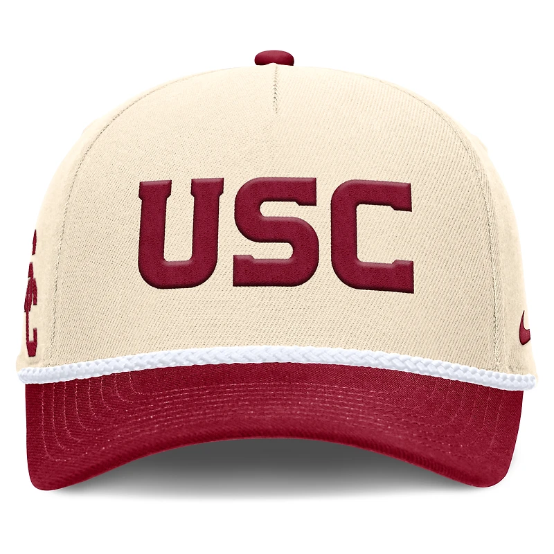 Unisex Nike Natural USC Trojans 2026 Primetime Natural 5-Panel Rope 2-Tone Rise Hat