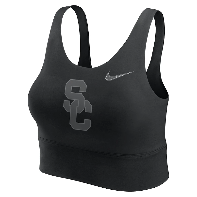 Women's Nike  Black USC Trojans Performance Longline Sports Bra
