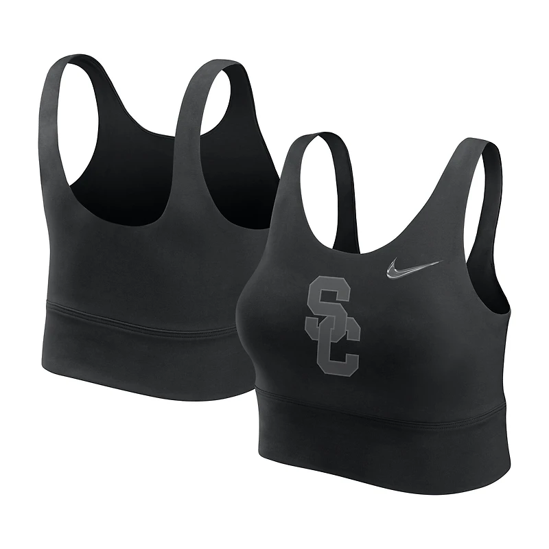 Women's Nike  Black USC Trojans Performance Longline Sports Bra
