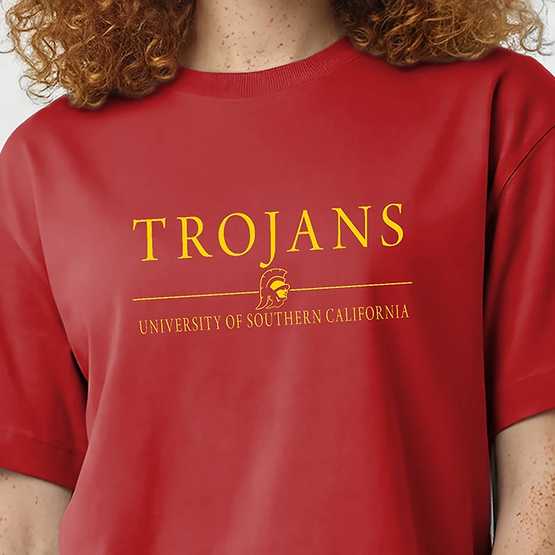 Women's Champion  Cardinal USC Trojans Waist Length Wordmark T-Shirt