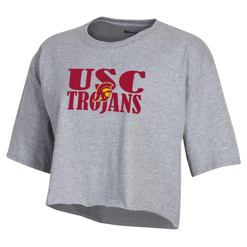 T-shirt court Champion USC Trojans Boyfriend pour femmes, gris