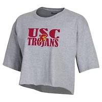 T-shirt court Champion USC Trojans Boyfriend pour femmes, gris