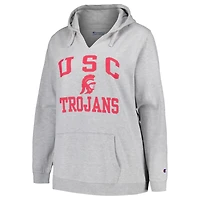 Pull à col cranté Heart & Soul Champion Heather Grey USC Trojans grande taille pour femmes
