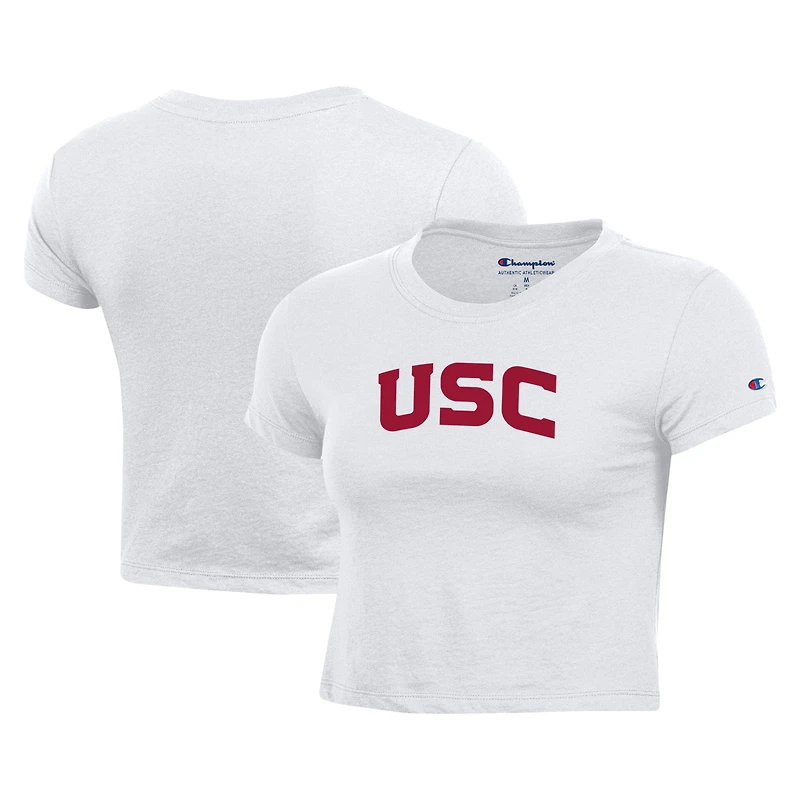 T-shirt court pour bébé Champion USC Trojans Core Script blanc femmes