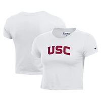 T-shirt court pour bébé Champion USC Trojans Core Script blanc femmes