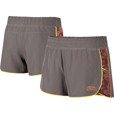 Women's Colosseum Gray/Cardinal USC Trojans Pamela Lined Shorts