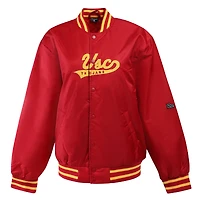 Veste à boutons-pression complète Hype and Vice Cardinal USC Trojans A-Game Varsity pour femme