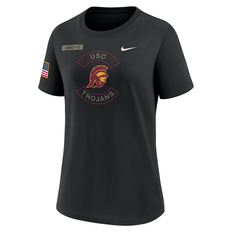Women's Nike Black USC Trojans 2025 Military Appreciation Dri-FIT T-Shirt