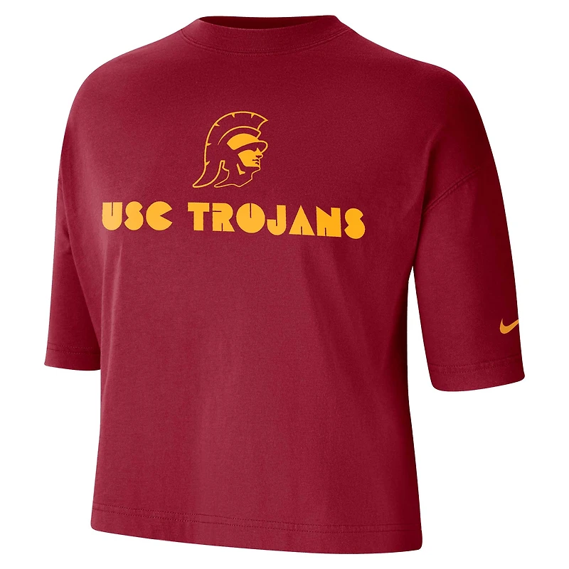 T-shirt court de performance Nike Cardinal USC Trojans pour femme