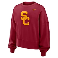 Women's Nike Cardinal USC Trojans Oversized Essential Pullover Sweatshirt