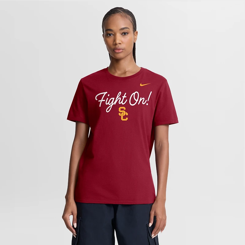 T-shirt Nike Cardinal USC Trojans pour femmes avec logo Mantra Script