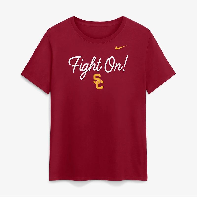 Women's Nike Cardinal USC Trojans Script Mantra Logo T-Shirt