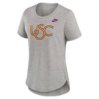 Women's Nike Heather Gray USC Trojans Legacy Tri-Blend T-Shirt