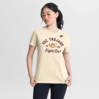 T-shirt Nike pour femmes, couleur naturelle, avec le nom de l'équipe USC Trojans Legacy