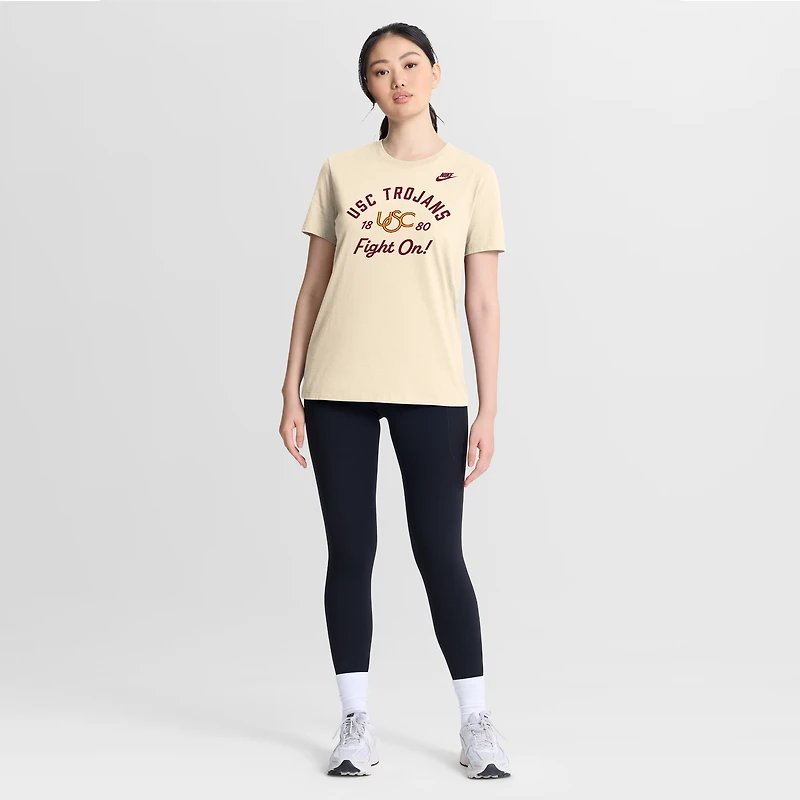 Women's Nike Natural USC Trojans Legacy Team Name T-Shirt