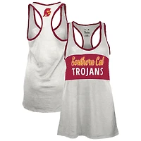 Débardeur dos nageur Tracy pour femme, blanc/cardinal, USC Trojans, imprimé Burnout