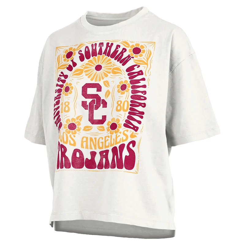 Women's Pressbox White USC Trojans Harmony Oversized T-Shirt