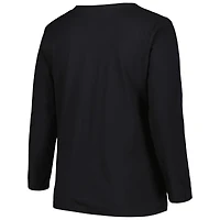 Women's Profile Black USC Trojans Plus Arch Over Logo Scoop Neck Long Sleeve T-Shirt