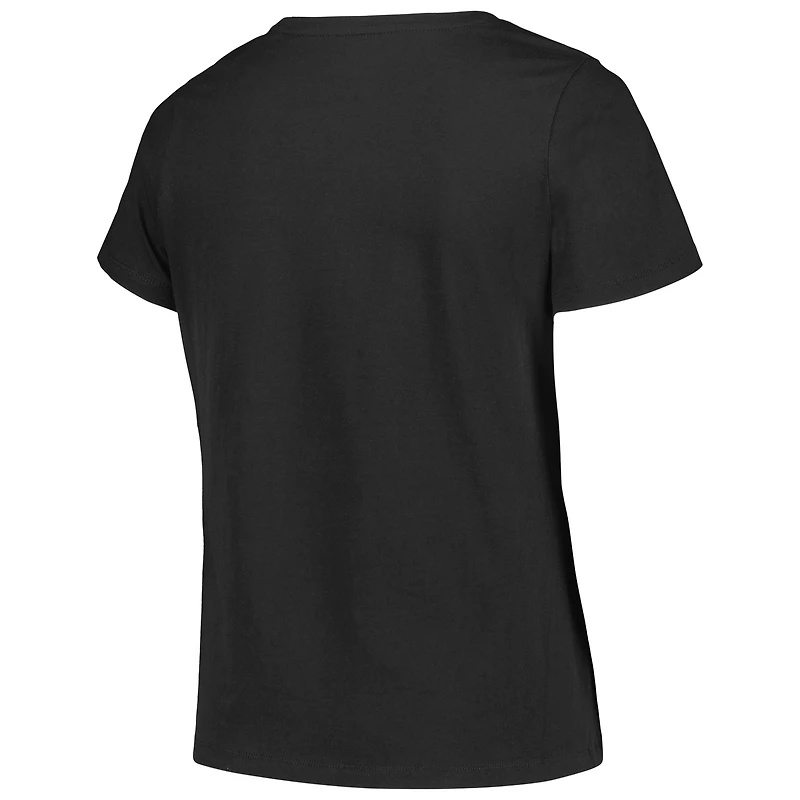T-shirt noir à col rond et logo USC Trojans pour femme, grande taille, avec profil