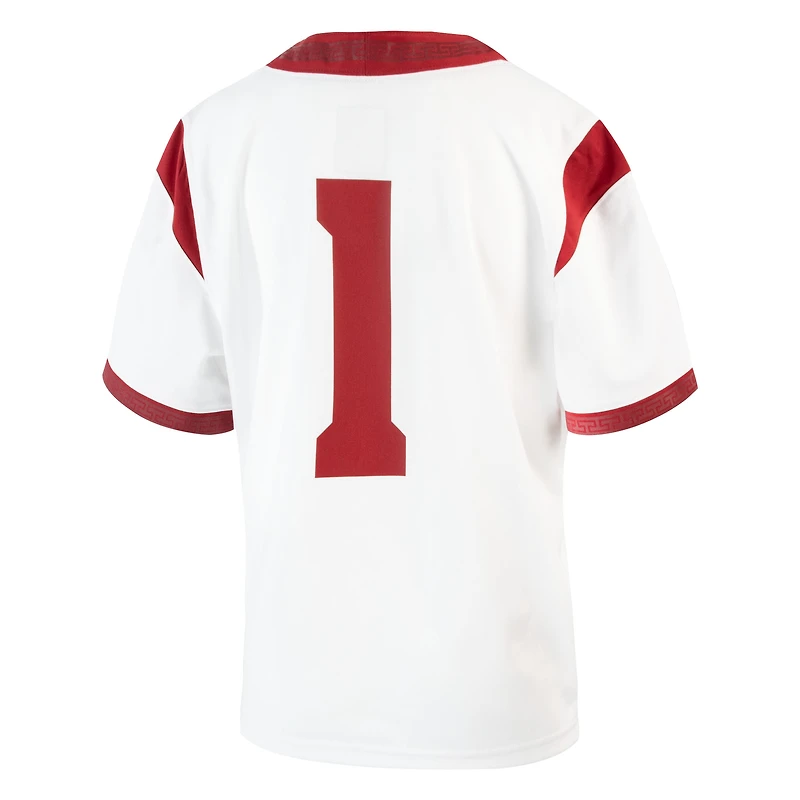 Youth Nike #1 White USC Trojans 1st Armored Division Old Ironsides Untouchable Football Jersey