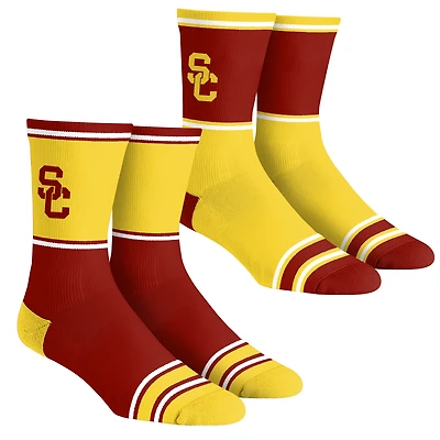 Youth Rock Em Socks  USC Trojans 2-Pack Color Block Crew Socks Set