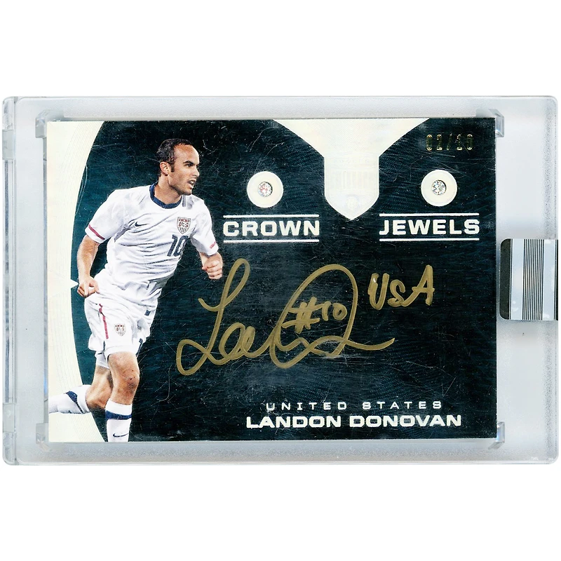 Landon Donovan USMNT Autographed 2018 Panini Eminence Soccer Crown Jewels Dual Diamond Gem #CJ-LD #2/10 Card with "USA" Inscription