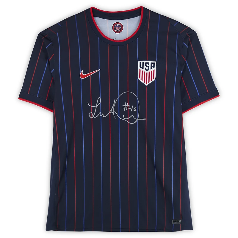 Maillot Nike authentique dédicacé par Landon Donovan USMNT, bleu marine 2025 - Signature sur le devant