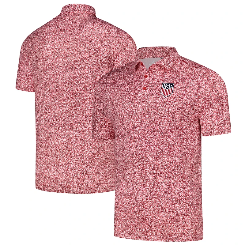 Polo rouge Antigua USMNT Field Ditsy pour homme