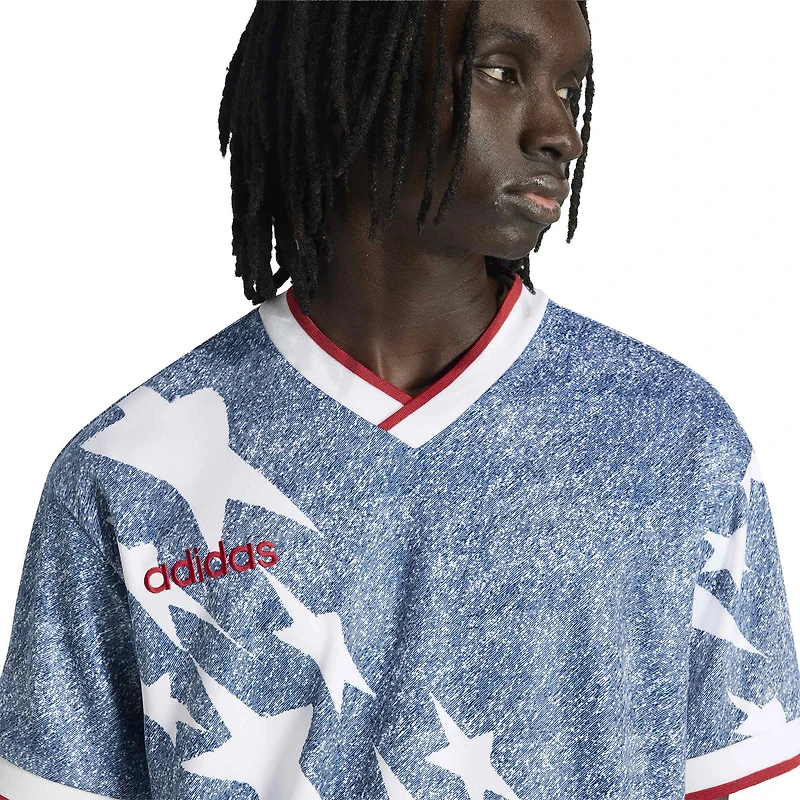 Men's adidas Blue USA 1994 Denim Graphic Fashion Jersey