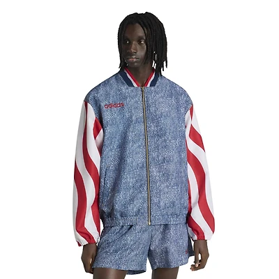 Men's adidas Blue USA 1994 Denim Graphic Full-Zip Track Jacket