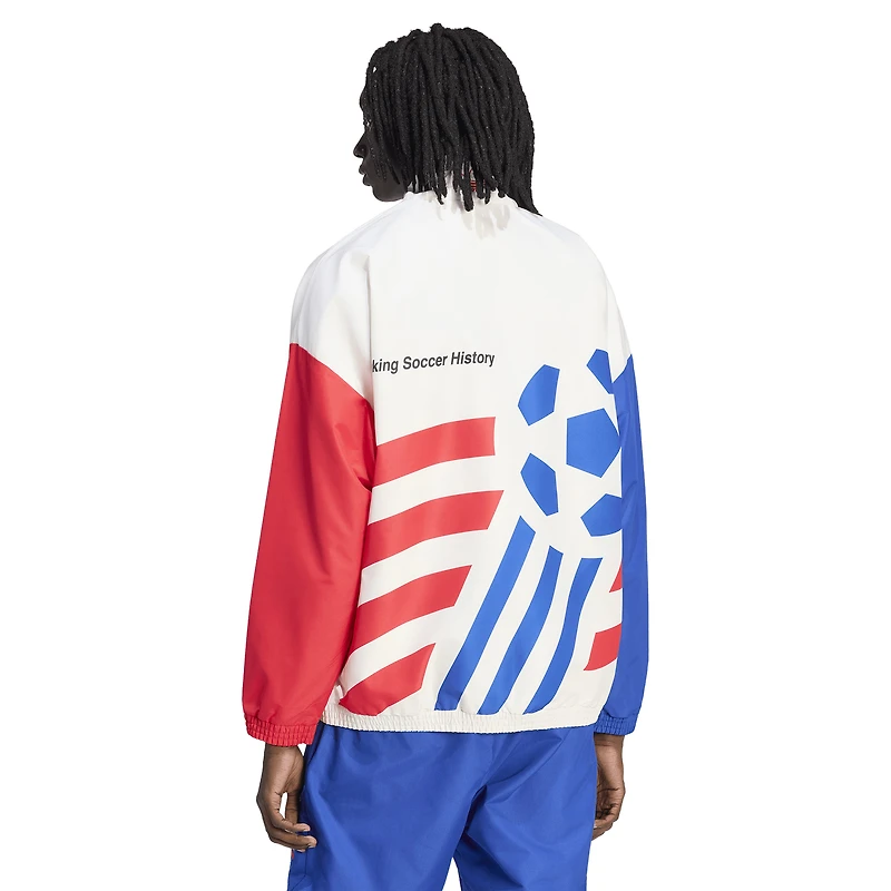 Men's adidas  White USMNT 1994 World Cup Full-Zip Woven Track Jacket