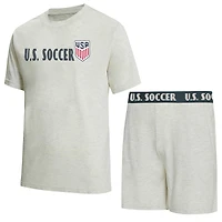 Men's Concepts Sport Ash USMNT Harbor T-Shirt and Shorts Set