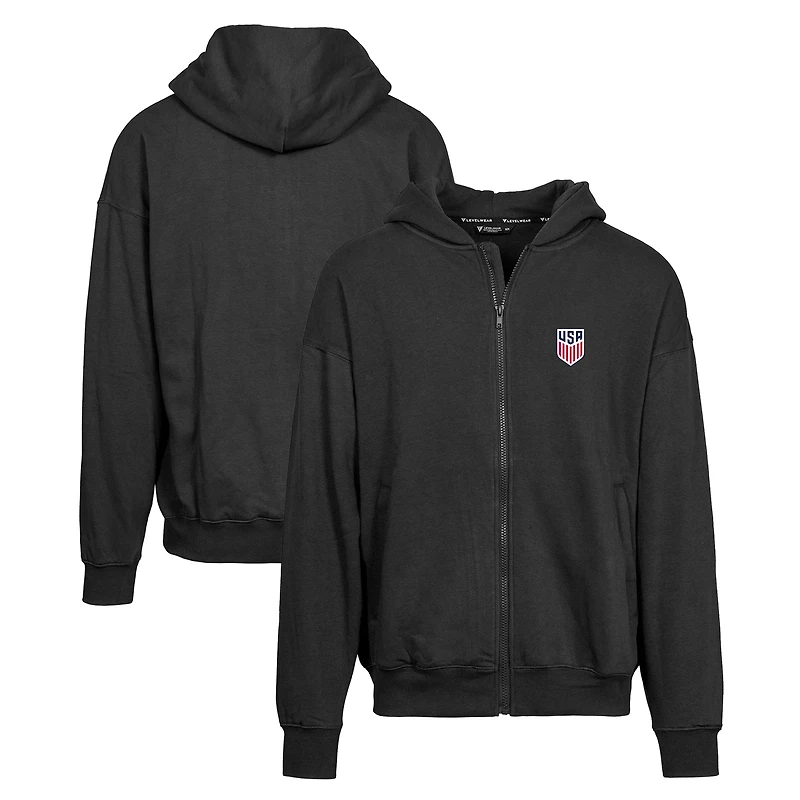 Sweat à capuche entièrement zippé USMNT Uphill noir Levelwear pour homme