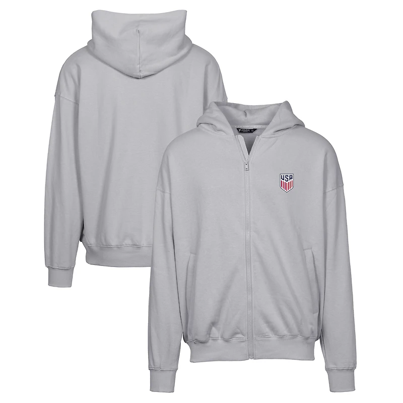 Sweat à capuche entièrement zippé USMNT Uphill pour homme, gris, Levelwear